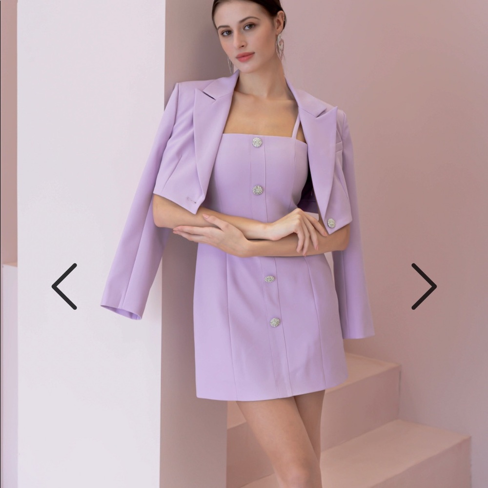 Purple Dress and Blazer set - Picture 7 of 9